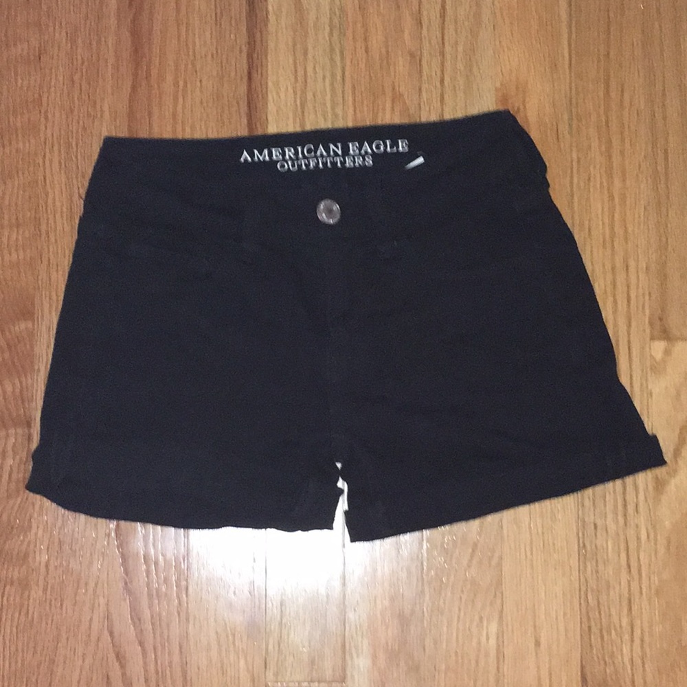 Black American eagle stretch shorts